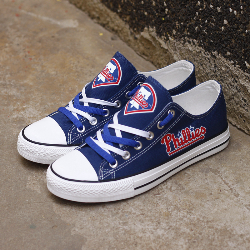 Philadelphia Phillies Limited Print MLB Baseball Fans Luminous Low Top Canvas Shoes Sport Sneakers T-DV291LY