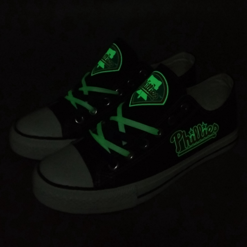 Philadelphia Phillies Limited Print MLB Baseball Fans Luminous Low Top Canvas Shoes Sport Sneakers T-DV291LY