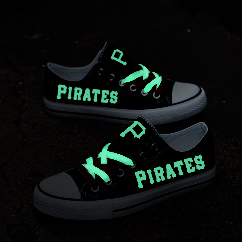 Pittsburgh Pirates Limited Print MLB Baseball Fans Luminous Low Top Canvas Shoes Sport Sneakers T-DV293HY