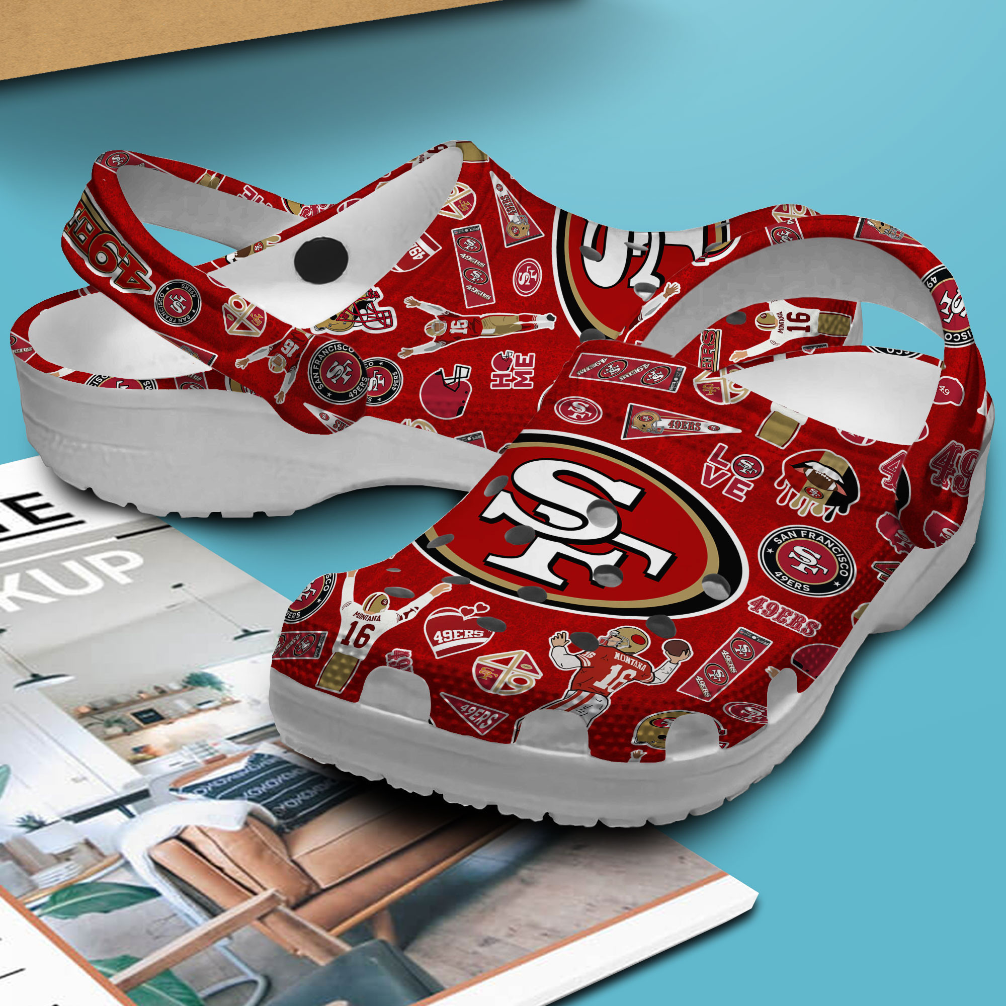 San Francisco 49ers NFL Sport Crocs Crocband Clogs Shoes Discount for Students Rookbrand