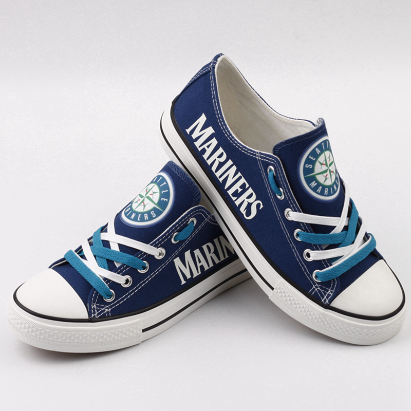 Seattle Mariners Limited Print MLB Baseball Fans Luminous Low Top Canvas Shoes Sport Sneakers T-DJ76LY