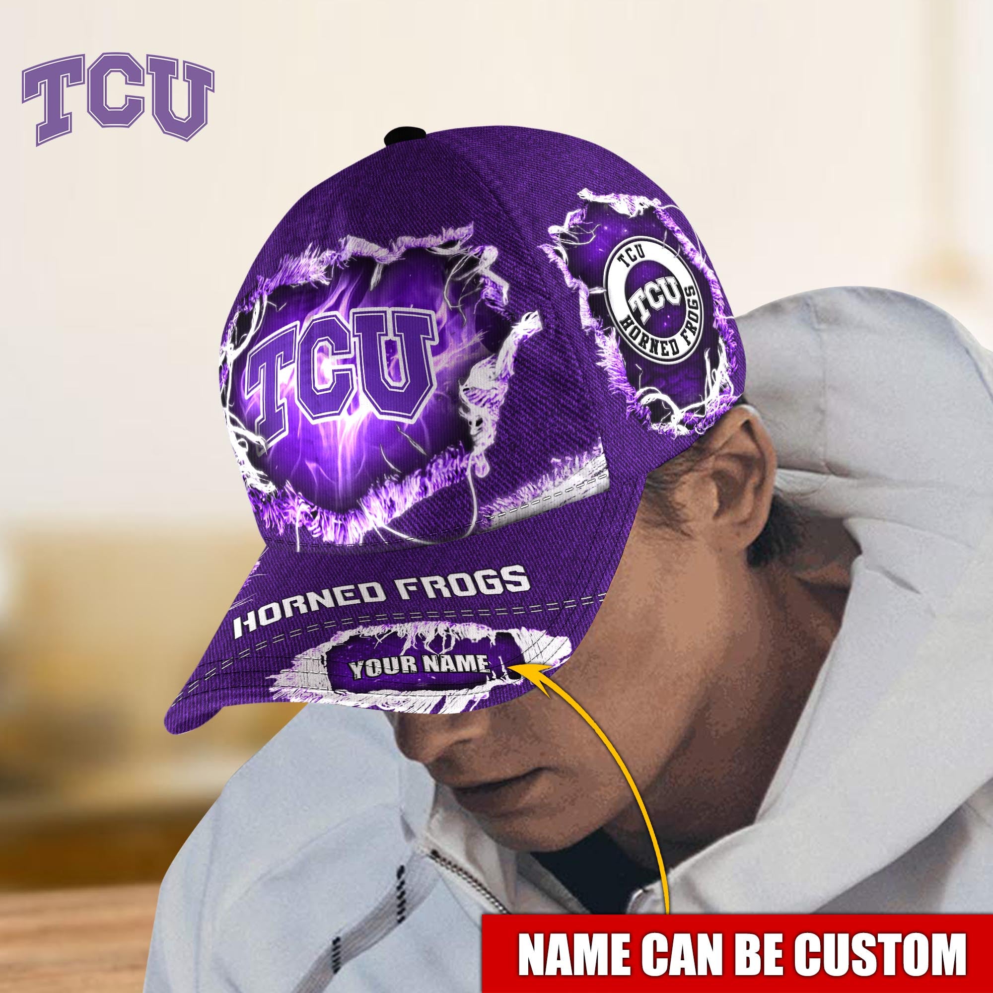 TCU Horned Frogs Baseball Caps Custom Name Rookbrand tcu horned frogs baseball caps custom name rookbrand 3417 nksby