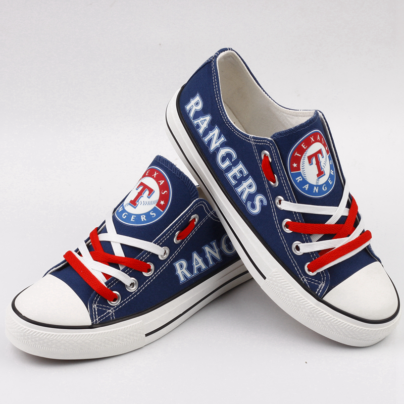 Texas Rangers Limited Print MLB Baseball Fans Luminous Low Top Canvas Shoes Sport Sneakers T-DJ77LY
