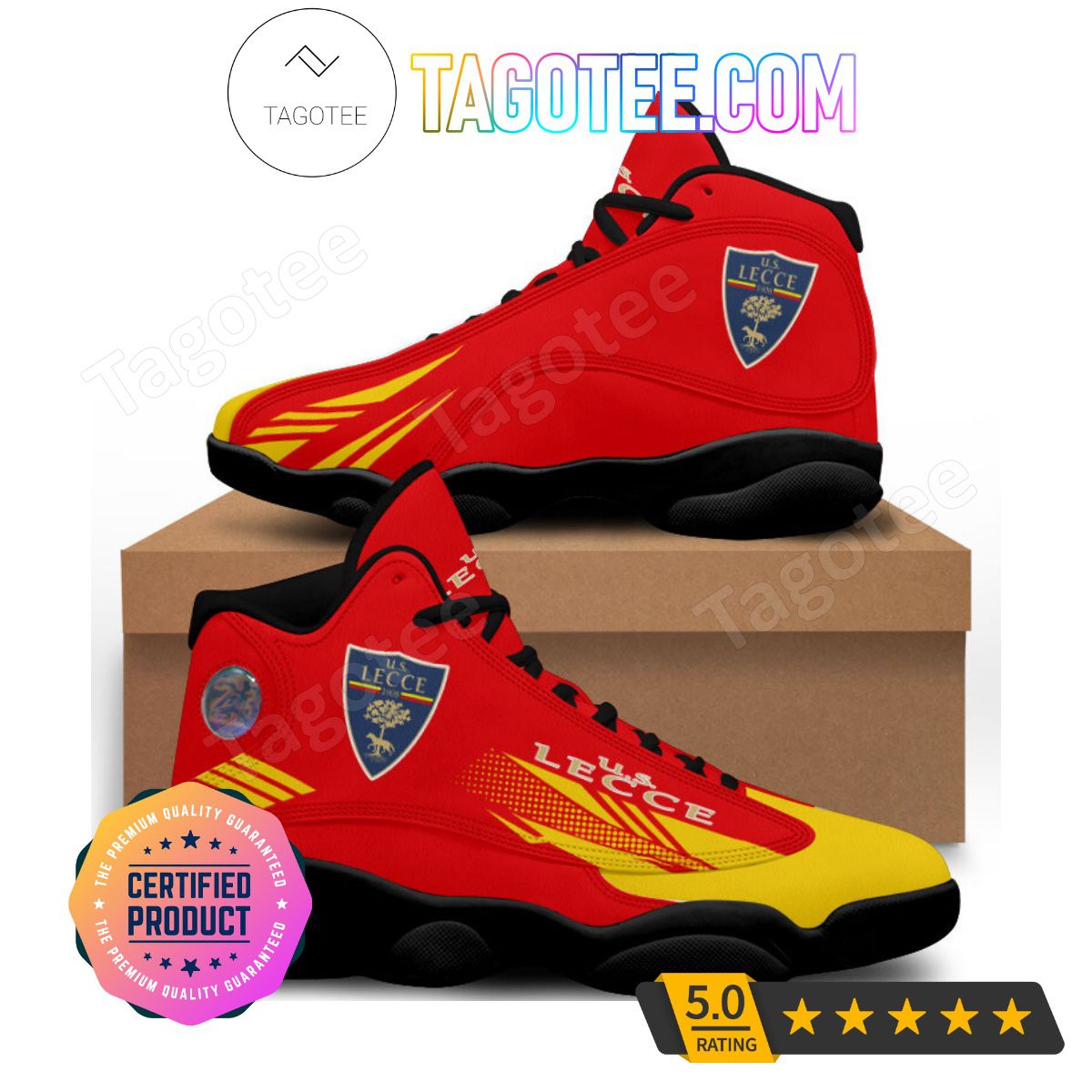 US Lecce Red Yellow Air Jordan 13 Shoes - Yeezy Store